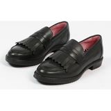 Sacha Leren Loafers met Franjes Zwart