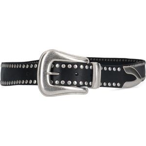 Sacha leren riem met studs zwart