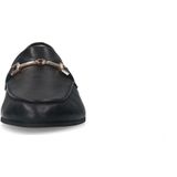 Sacha - Zwarte Leren Loafers - Goudkleurige Chain - Leer