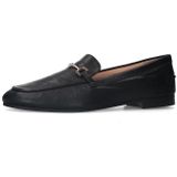 Sacha - Zwarte Leren Loafers - Goudkleurige Chain - Leer