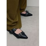 Sacha - Slingbacks - Zwart - Leer - Gespdetail