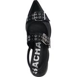 Sacha - Slingbacks - Zwart - Leer - Gespdetail