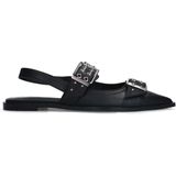 Sacha - Slingbacks - Zwart - Leer - Gespdetail