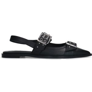 Sacha - Slingbacks - Zwart - Leer - Gespdetail