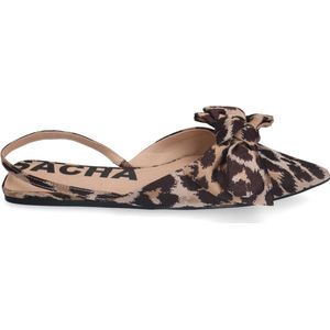 Sacha - Slingbacks - Bruin - Luipaardprint - Platte Zool