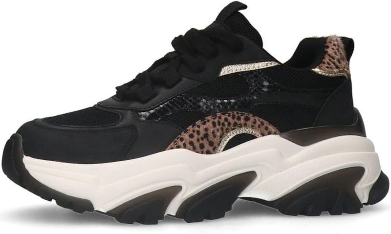 Sacha - Luipaardprint Chunky Sneakers - Zwart - Synthetisch