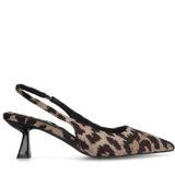 Sacha - Leopard Slingback Pumps - Zwart - Leer