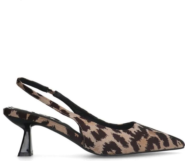 Sacha - Leopard Slingback Pumps - Zwart - Leer