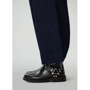 Sacha - Dames - Zwarte leren biker boots