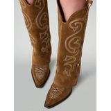 Sacha - Cowboylaarzen - Bruin - Suède - Ritssluiting - Witte Stiksels