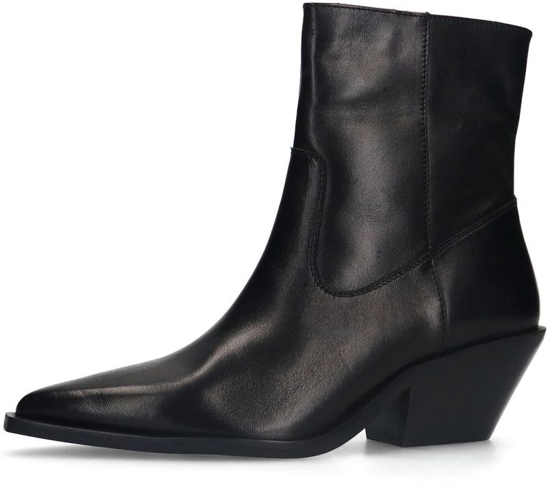 Sacha - Zwarte Enkellaarsjes - Leren - Casual Design