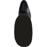 Sacha - Zwarte Leren Hoge Laarzen - High Boots - Ronde Neus - Blokhak 8,5 cm