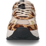 Sacha - Dames - Leopard leren sneakers met multicolor details