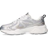 Sacha - Dames - Sneakers - Zilveren Metallic - Blauwe Details