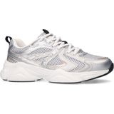 Sacha - Dames - Sneakers - Zilveren Metallic - Blauwe Details