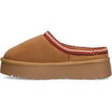 Sacha - Muiltjes - Beige - Suède - Plateauzool 4 cm