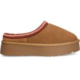 Sacha - Muiltjes - Beige - Suède - Plateauzool 4 cm