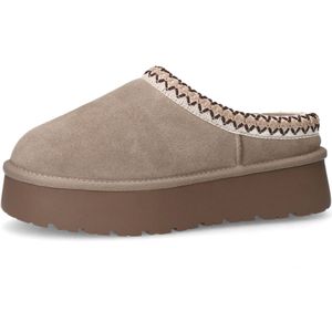 Sacha - Instappers - Beige - Suède - Met Wol