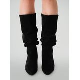 Sacha - Zwarte Hoge Laarzen - Suède - Blokhak 6 cm