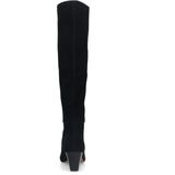 Sacha - Zwarte Hoge Laarzen - Suède - Blokhak 6 cm