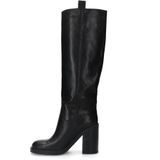 Sacha - Hoge Laarzen - Zwart - Leer - Blokhak