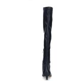 Sacha - Hoge Stretch Laarzen - Zwart - Met Kitten Heel - 50 cm Schacht