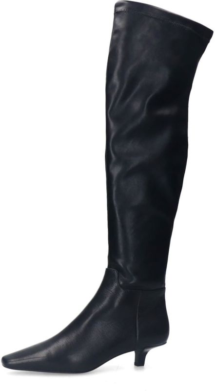 Sacha - Hoge Stretch Laarzen - Zwart - Met Kitten Heel - 50 cm Schacht