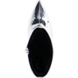 Sacha - Dames - Zilveren metallic enkellaarsjes met trechterhak