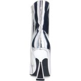 Sacha - Dames - Zilveren metallic enkellaarsjes met trechterhak