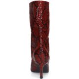 Sacha - Dames - Rode Snake Enkellaarsjes met Hak - Vegan Lining