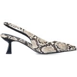 Sacha - Slingback Pumps - Slangenprint - Beige - Synthetisch - 6 cm Hak