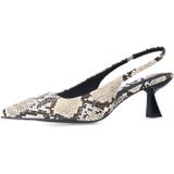 Sacha - Slingback Pumps - Slangenprint - Beige - Synthetisch - 6 cm Hak