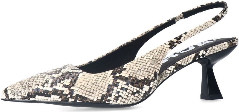 Sacha - Slingback Pumps - Slangenprint - Beige - Synthetisch - 6 cm Hak