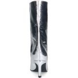 Sacha - Dames - Zilveren Metallic Enkellaarsjes met Hak