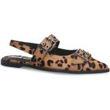 Sacha - Slingbacks - Bruin - Leer - Luipaardprint met Gespen