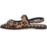 Sacha - Slingbacks - Bruin - Leer - Luipaardprint met Gespen