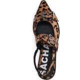 Sacha - Slingbacks - Bruin - Leer - Luipaardprint met Gespen