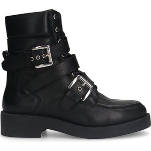 Sacha - Dames - Zwarte leren biker boots