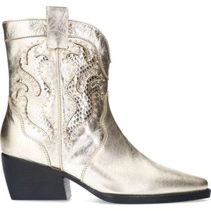 Sacha - Dames - Gouden metallic cowboylaarsjes met studs