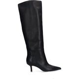 Sacha - Zwarte Leren Laarzen - Stilettohak - 6 cm
