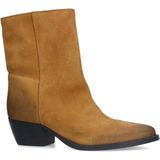 Sacha - Dames - Taupe suède enkellaarsjes met hak - Maat 42