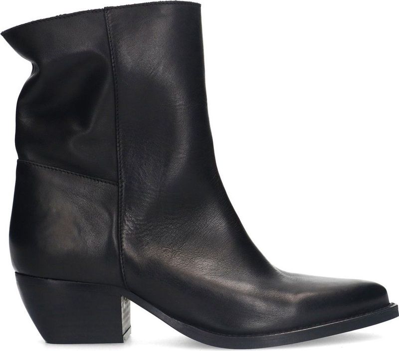 Sacha - Enkellaarsjes - Zwart - Suède - Spitse Neus - Blokhak