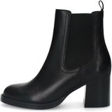 Sacha - Zwarte Leren Enkellaarsjes - Blokhak - Dames