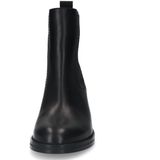 Sacha - Zwarte Leren Enkellaarsjes - Blokhak - Dames