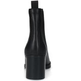 Sacha - Zwarte Leren Enkellaarsjes - Blokhak - Dames