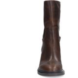 Sacha - Dames - Bruine leren enkellaarsjes met blokhak