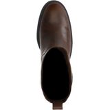 Sacha - Dames - Bruine leren enkellaarsjes met blokhak