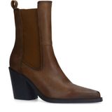 Sacha - Bruine Leren Chelsea Boots - Tijdloos Design - Blokhak 8 cm