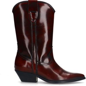 Sacha - Dames - Bordeaux rode leren cowboylaarsjes