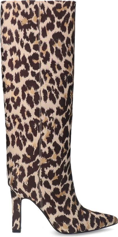 Sacha - Dames - Leopard hoge laarzen met hak - Maat 42